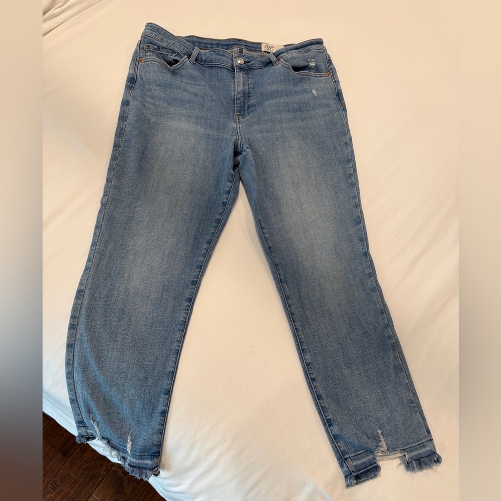 Women’s Light Blue Distressed Jeans by Cosmic Blue Love size 33